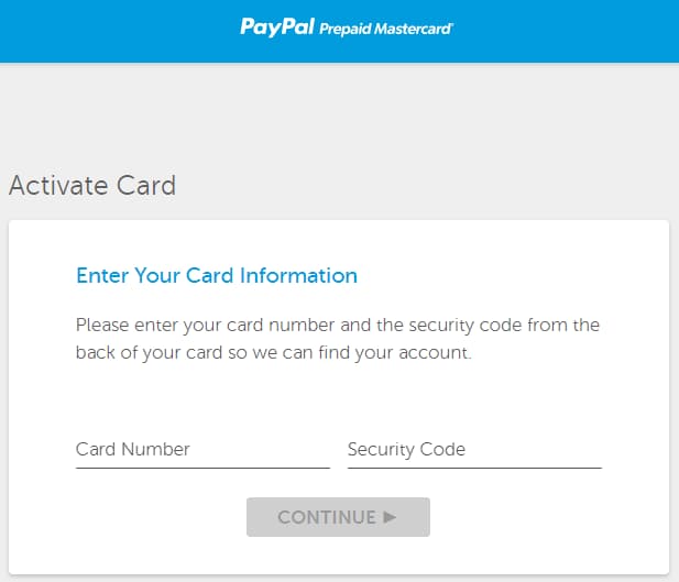 Activate Paypal Card Online
