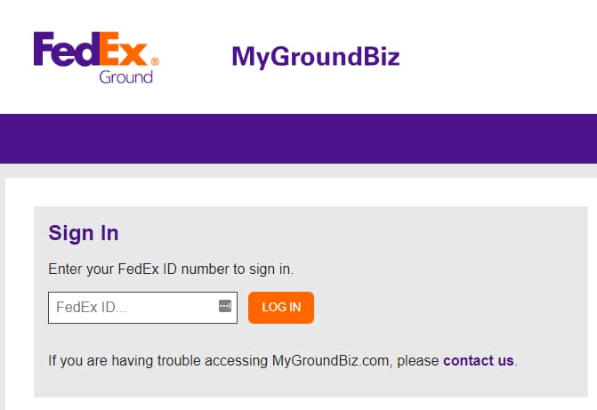 MyBizAccount – MyGroundBiz Login at www.mybizaccount.fedex.com